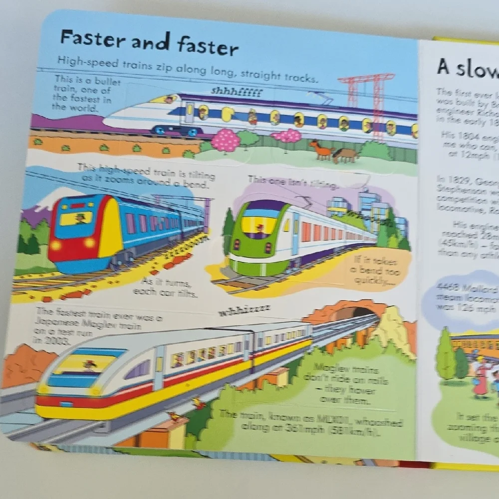 Look Inside Trains Book - Over 50 Flaps To Lift - Hardcover